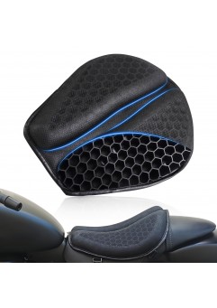 SKYJDM Foldable Motorcycle Gel Seat Cushion, Large 3D-Honeycomb Structure Shock Absorption & Breathable Motorcycle Gel Seat Pad for Long Rides (L)