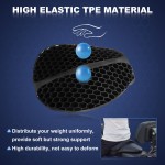 SKYJDM Foldable Motorcycle Gel Seat Cushion, Large 3D-Honeycomb Structure Shock Absorption & Breathable Motorcycle Gel Seat Pad for Long Rides (L)