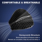 SKYJDM Foldable Motorcycle Gel Seat Cushion, Large 3D-Honeycomb Structure Shock Absorption & Breathable Motorcycle Gel Seat Pad for Long Rides (L)