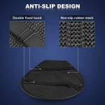 SKYJDM Foldable Motorcycle Gel Seat Cushion, Large 3D-Honeycomb Structure Shock Absorption & Breathable Motorcycle Gel Seat Pad for Long Rides (L)