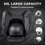 SKYJDM Motorcycle Helmet Backpack, Large Capacity Waterproof Motorcycle Backpacks for Men with Laptop Pocket Reflective Stripe for Riding, Travel