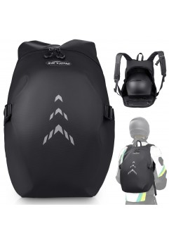 SKYJDM Motorcycle Helmet Backpack, Large Capacity Waterproof Motorcycle Backpacks for Men with Laptop Pocket Reflective Stripe for Riding, Travel